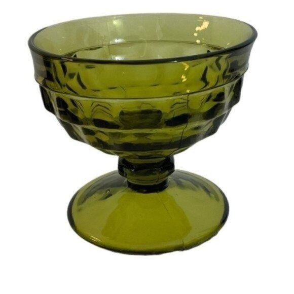 Vintage Champagne Sherbet Whitehall Green (Avocado) by COLONY set of 6 - Picture 4 of 4